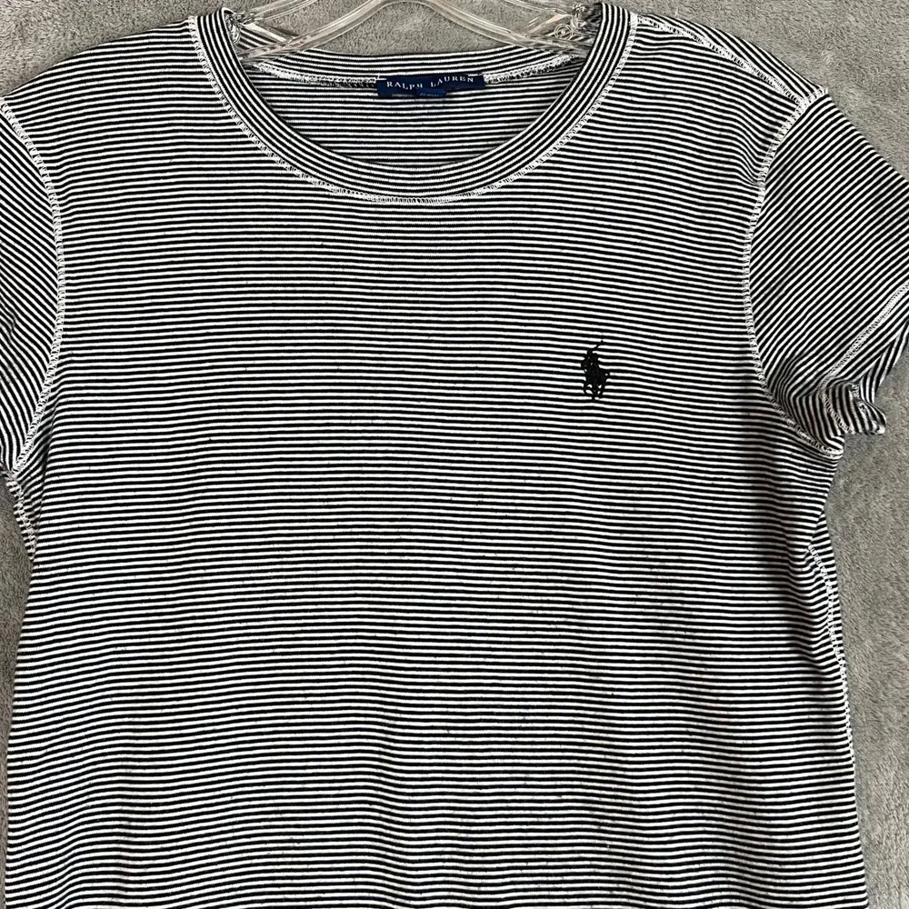 Polo Ralph Lauren T Shirt Womens M Striped Wide Neck Classic Basics